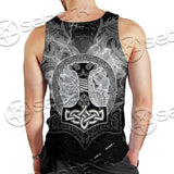 Fenrir And Thor Hammer Norse Mythology SED-0671 Men Tank-tops