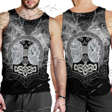 Fenrir And Thor Hammer Norse Mythology SED-0671 Men Tank-tops