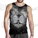 Fenrir And Thor Hammer Norse Mythology SED-0671 Men Tank-tops