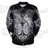 Fenrir And Thor Hammer Norse Mythology SED-0671 Button Jacket