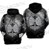 Fenrir And Thor Hammer Norse Mythology SED-0671 Hoodie & Zip Hoodie Raglan