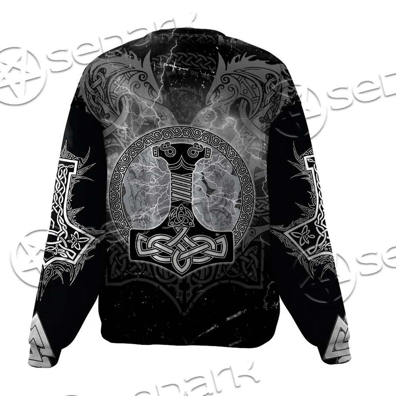 Fenrir And Thor Hammer Norse Mythology SED-0671 Unisex Sweatshirt