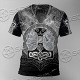 Fenrir And Thor Hammer Norse Mythology SED-0671 Unisex T-shirt