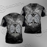 Fenrir And Thor Hammer Norse Mythology SED-0671 Unisex T-shirt