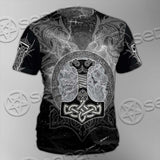 Fenrir And Thor Hammer Norse Mythology SED-0671 Unisex T-shirt