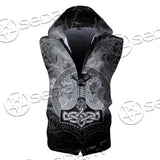 Fenrir And Thor Hammer Norse Mythology SED-0671 Zip Sleeveless Hoodie