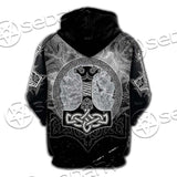 Fenrir And Thor Hammer Norse Mythology SED-0671 Hoodie & Zip Hoodie Raglan