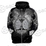 Fenrir And Thor Hammer Norse Mythology SED-0671 Hoodie & Zip Hoodie Raglan