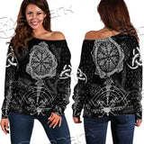 Vegvisir Viking Compass SED-0672 Off Shoulder Sweaters