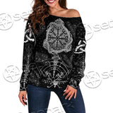 Vegvisir Viking Compass SED-0672 Off Shoulder Sweaters