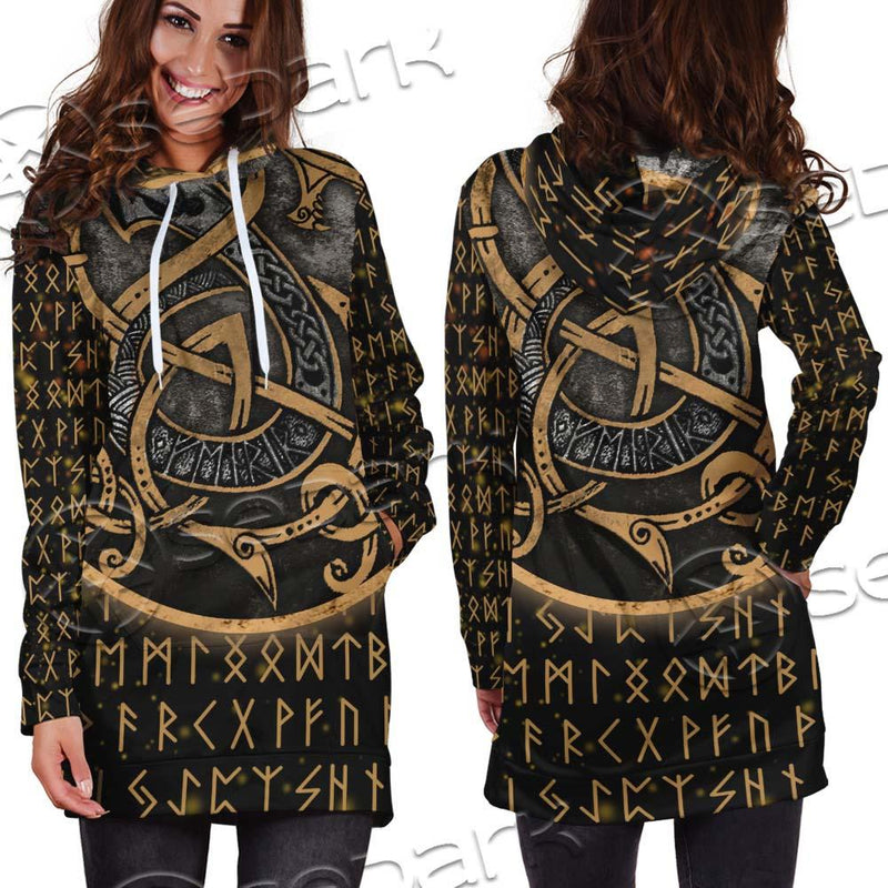 Viking Runes Fennrir SED-0673 Hoodie Dress