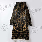 Viking Runes Fennrir SED-0673 Oversized Sherpa Blanket Hoodie