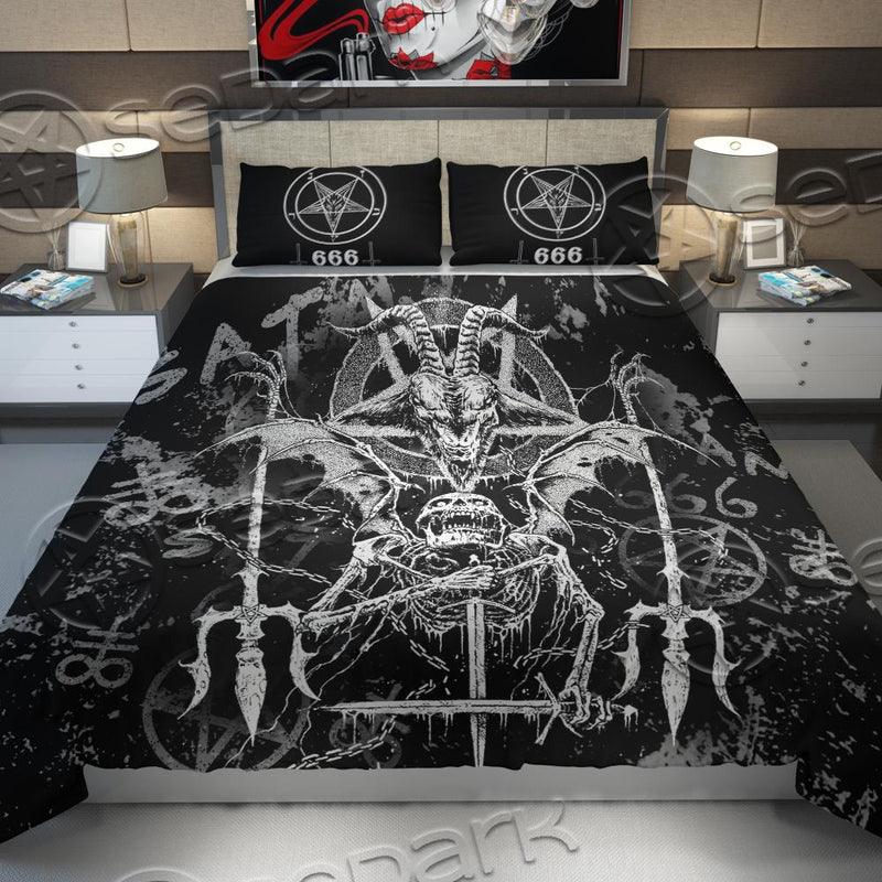 Sigil Of Baphomet 666 Inverted Cross SED-0674 Bed set