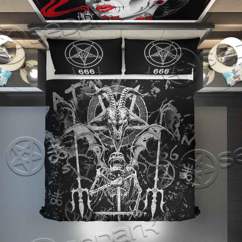 Sigil Of Baphomet 666 Inverted Cross SED-0674 Bed set