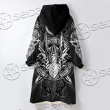 Viking Odin’S Ravens Axe SED-0675 Oversized Sherpa Blanket Hoodie