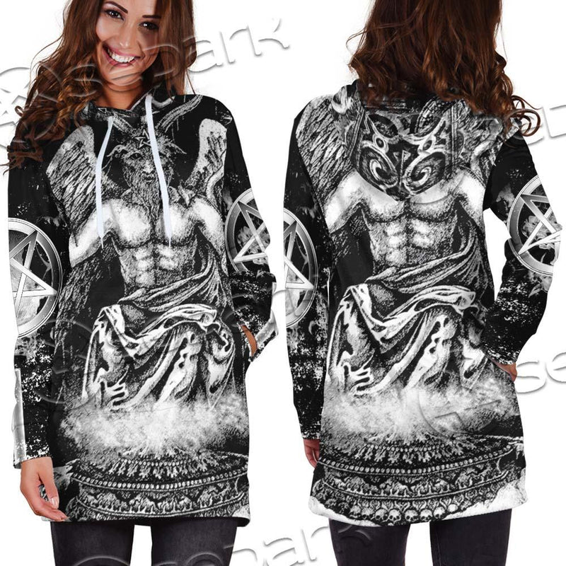Baphomet And Skeleton SED-0678 Hoodie Dress
