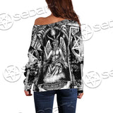 Baphomet And Skeleton SED-0678 Off Shoulder Sweaters