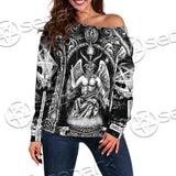 Baphomet And Skeleton SED-0678 Off Shoulder Sweaters