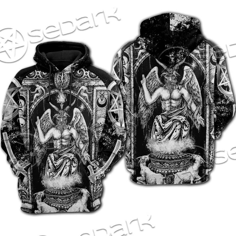 Baphomet And Skeleton SED-0678 Hoodie & Zip Hoodie Raglan