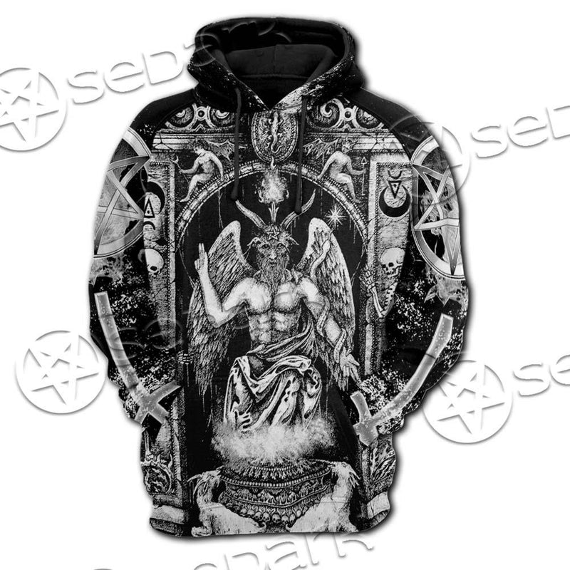 Baphomet And Skeleton SED-0678 Hoodie & Zip Hoodie Raglan