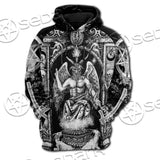 Baphomet And Skeleton SED-0678 Hoodie & Zip Hoodie Raglan