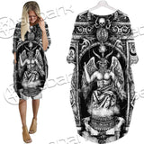 Baphomet And Skeleton SED-0678 Batwing Pocket Dress