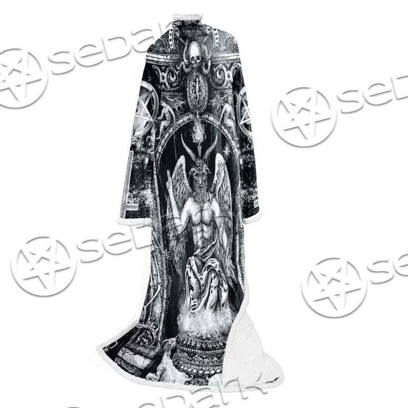 Baphomet And Skeleton SED-0678 Sleeved Blanket