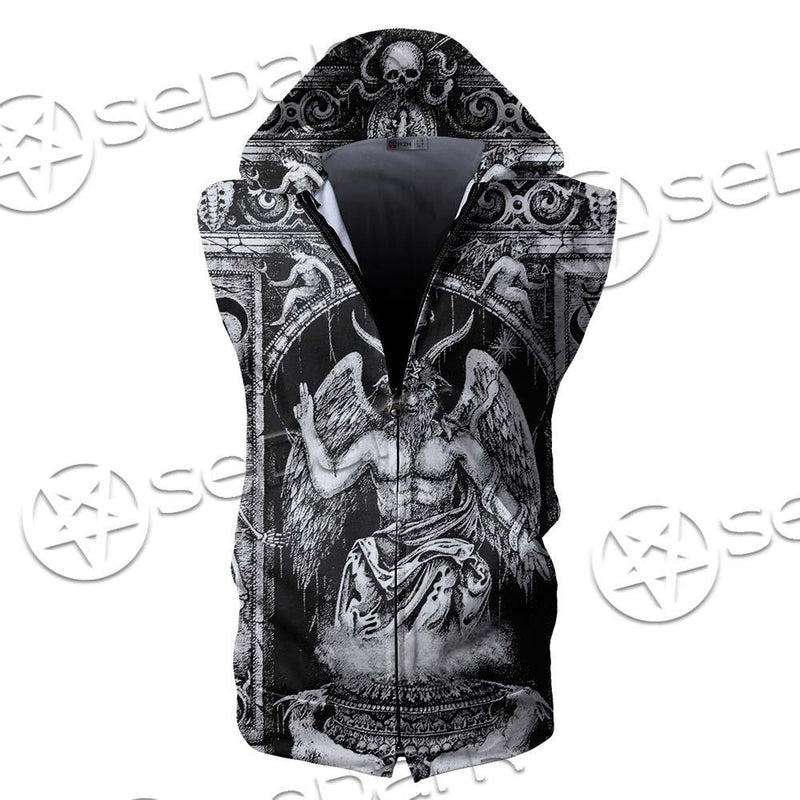 Baphomet And Skeleton SED-0678 Zip Sleeveless Hoodie