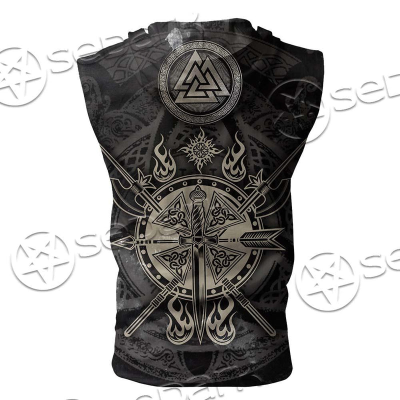 Celtic Viking Valknut SED-0679 Zip Sleeveless Hoodie