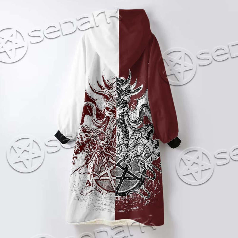 Satanic Cthulhu SED-0681 Oversized Sherpa Blanket Hoodie