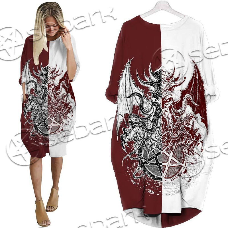 Satanic Cthulhu SED-0681 Batwing Pocket Dress