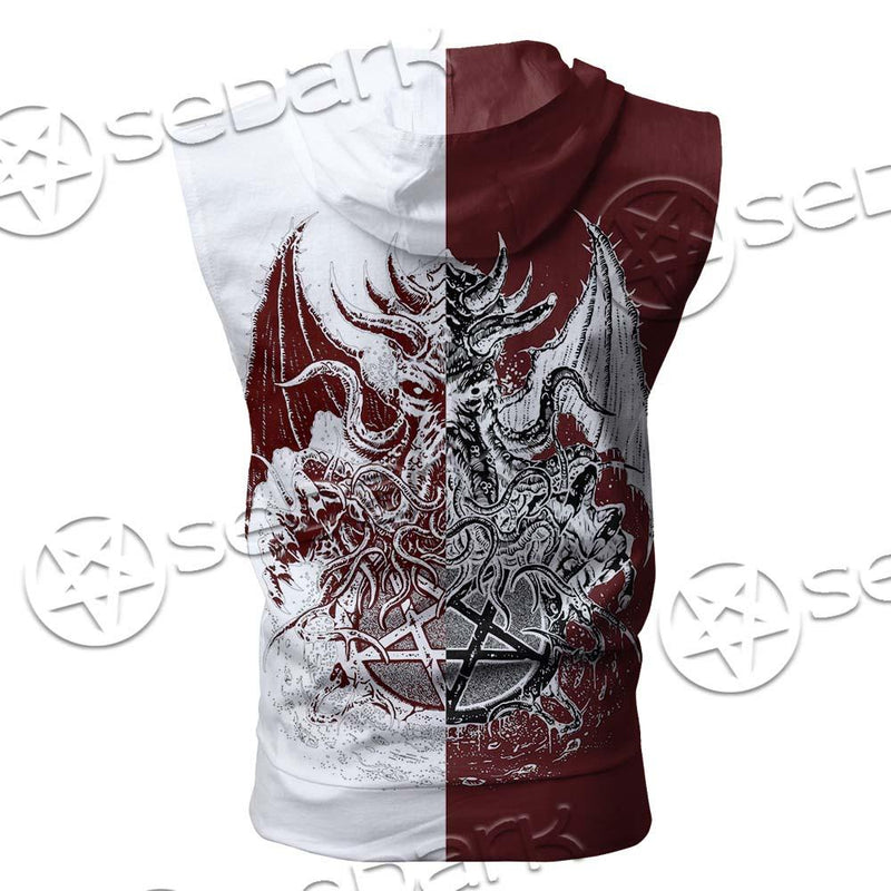 Satanic Cthulhu SED-0681 Zip Sleeveless Hoodie