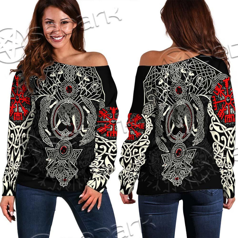 Yggdrasil Norse Mythology SED-0682 Off Shoulder Sweaters
