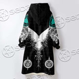 Yggdrasil And Viking Compass Vegvisir SED-0686 Oversized Sherpa Blanket Hoodie