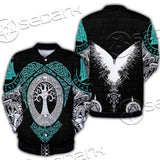 Yggdrasil And Viking Compass Vegvisir SED-0686 Button Jacket