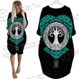 Yggdrasil And Viking Compass Vegvisir SED-0686 Batwing Pocket Dress