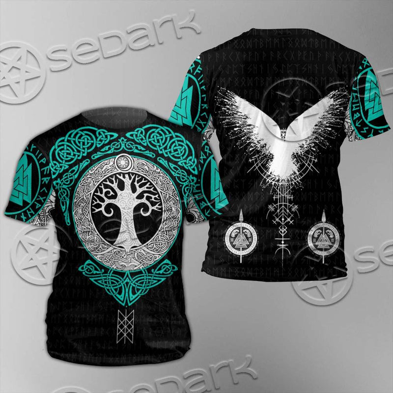 Yggdrasil And Viking Compass Vegvisir SED-0686 Unisex T-shirt