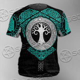 Yggdrasil And Viking Compass Vegvisir SED-0686 Unisex T-shirt