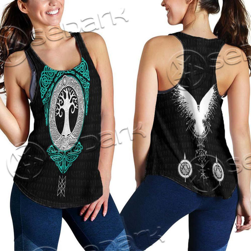 Yggdrasil And Viking Compass Vegvisir SED-0686 Women Tank Top