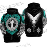 Yggdrasil And Viking Compass Vegvisir SED-0686 Hoodie & Zip Hoodie Raglan