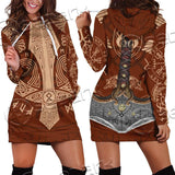 Viking Ravens Mjolnir SED-0687 Hoodie Dress