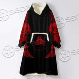 Ravens Norse Mythology Red Pattern SED-0697 Oversized Sherpa Blanket Hoodie