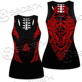 Ravens Norse Mythology Red Pattern SED-0697 Women Tank Top