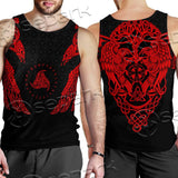 Ravens Norse Mythology Red Pattern SED-0697 Men Tank-tops