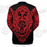 Ravens Norse Mythology Red Pattern SED-0697 Button Jacket