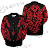 Ravens Norse Mythology Red Pattern SED-0697 Button Jacket