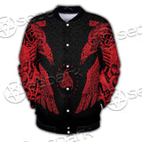 Ravens Norse Mythology Red Pattern SED-0697 Button Jacket