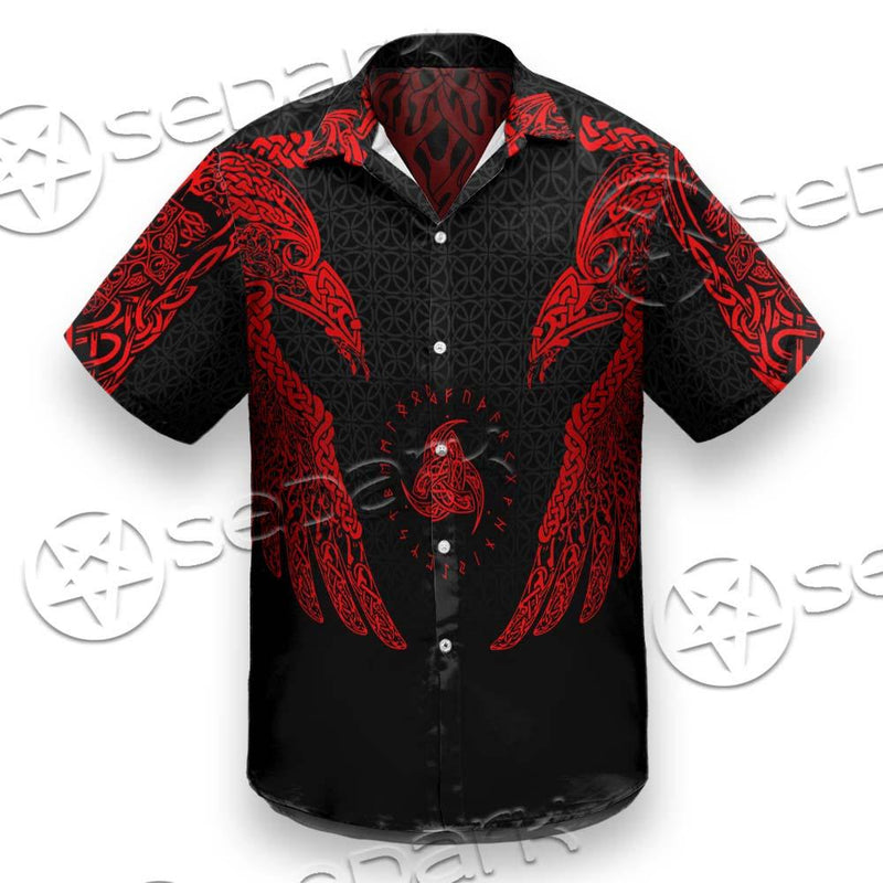 Ravens Norse Mythology Red Pattern SED-0697 Shirt Allover