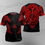 Ravens Norse Mythology Red Pattern SED-0697 Unisex T-shirt