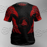 Ravens Norse Mythology Red Pattern SED-0697 Unisex T-shirt